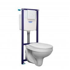 Комплект инсталляции с подвесным унитазом SANTERI ПЭК Альфа комфорт с сиденьем и кнопкой 1.3816.4.S00.00B.2 Комплект инсталляции с подвесным унитазом SANTERI ПЭК Альфа комфорт с сиденьем и кнопкой 1.3816.4.S00.00B.2